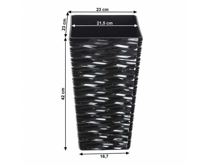 Plastový kvetináč Benel - čierna
