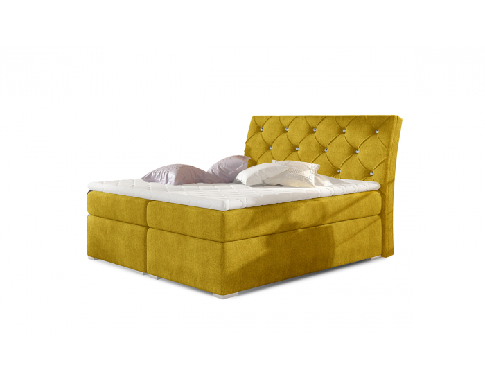 Čalúnená manželská posteľ s úložným priestorom Beneto 180 - žltá