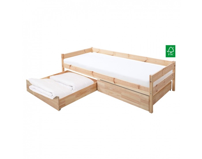 Drevená posteľ s roštom Beny 90 - prírodná