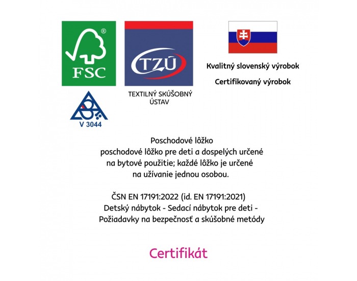 Drevená posteľ s roštom Beny 90 - prírodná