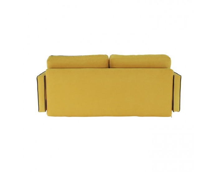 Rozkladacia pohovka s úložným priestorom Bernia - žltá / čierna / buk