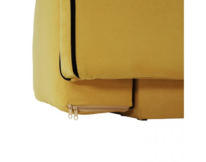 Rozkladacia pohovka s úložným priestorom Bernia - žltá / čierna / buk