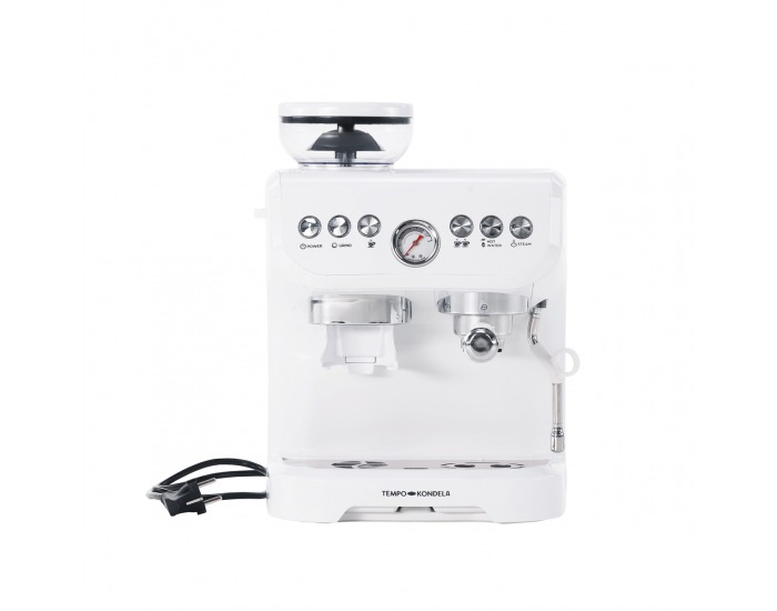 Pákový kávovar Berny - biela / strieborná