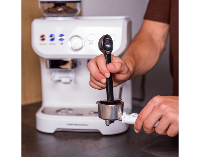 Pákový kávovar Berny - biela / strieborná