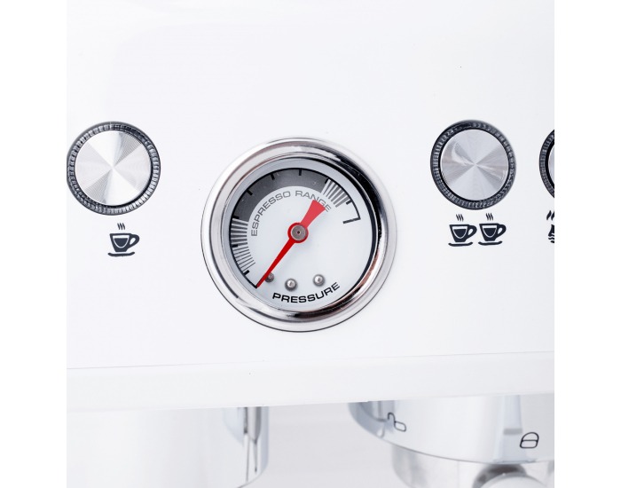 Pákový kávovar Berny - biela / strieborná