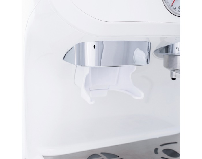 Pákový kávovar Berny - biela / strieborná