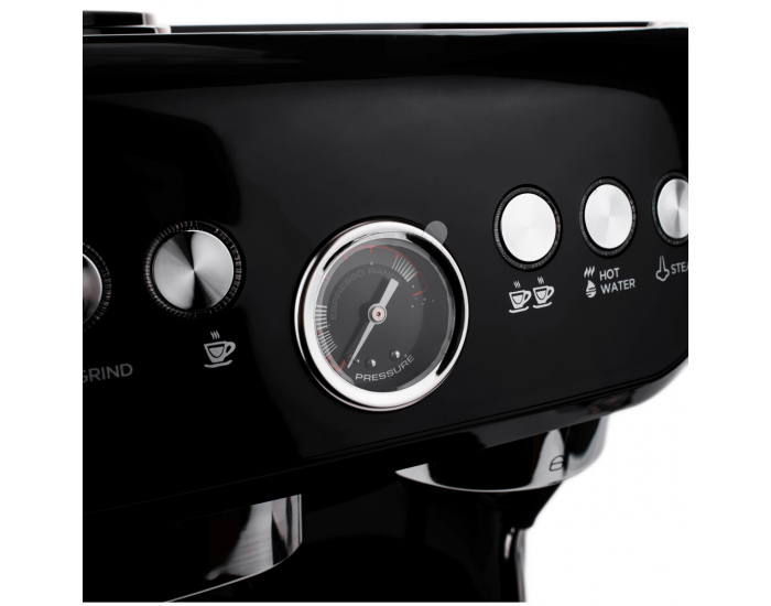 Pákový kávovar Berny - čierna / strieborná