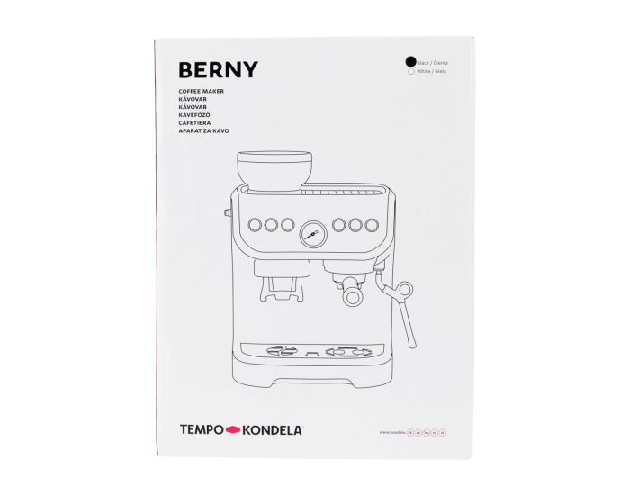 Pákový kávovar Berny - čierna / strieborná