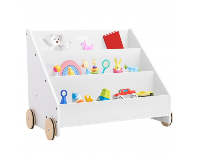 Detská knižnica s kolieskami Berus - biela