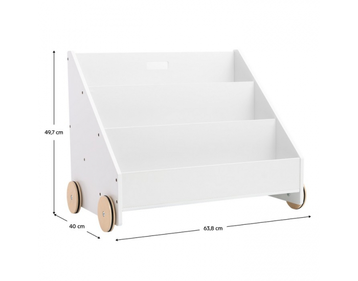 Detská knižnica s kolieskami Berus - biela
