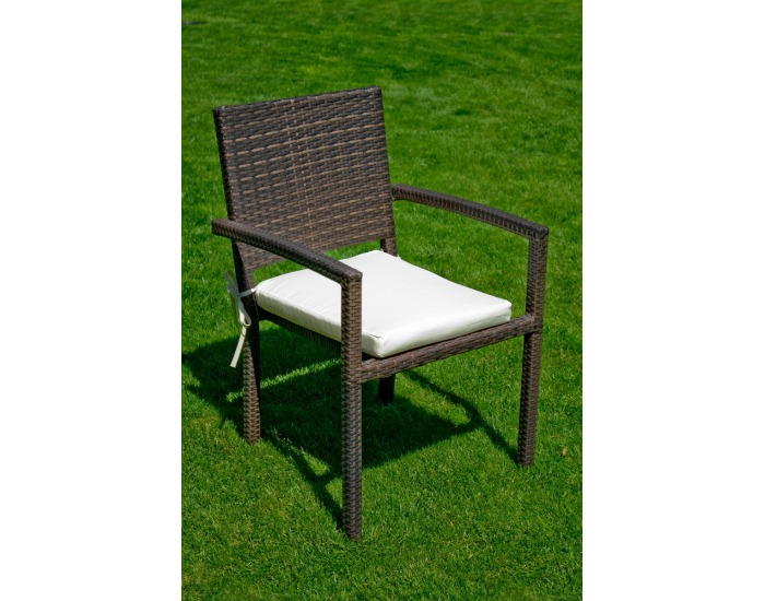 Záhradné kreslo z umelého ratanu Adorazione - hnedá / ecru
