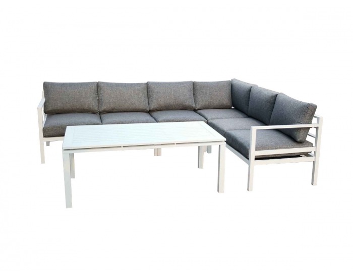 Hliníkový záhradný nábytok Alluminio grande - biela / sivá