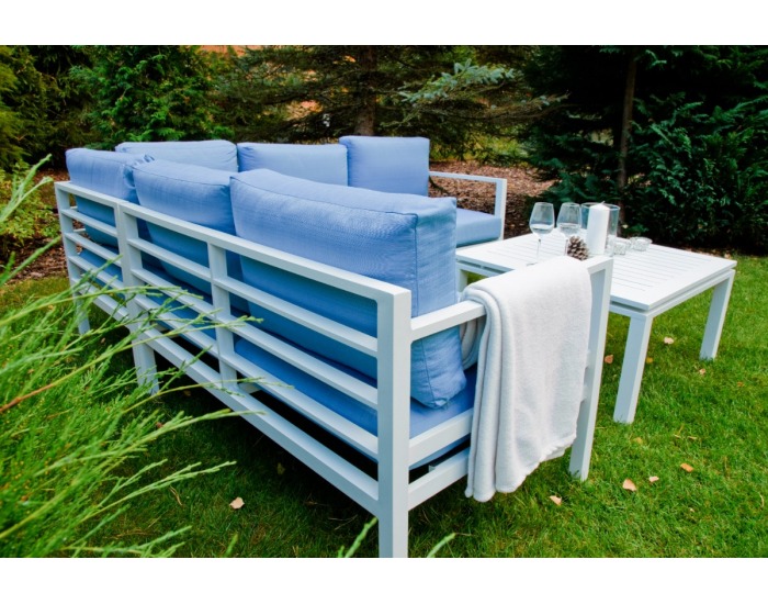 Hliníkový záhradný nábytok Alluminio - biela / modrá