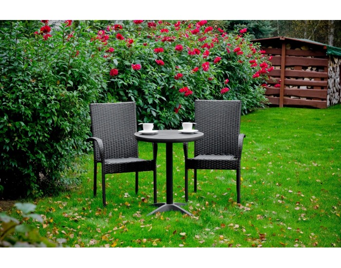 Záhradný set z umelého ratanu Buono - čierna
