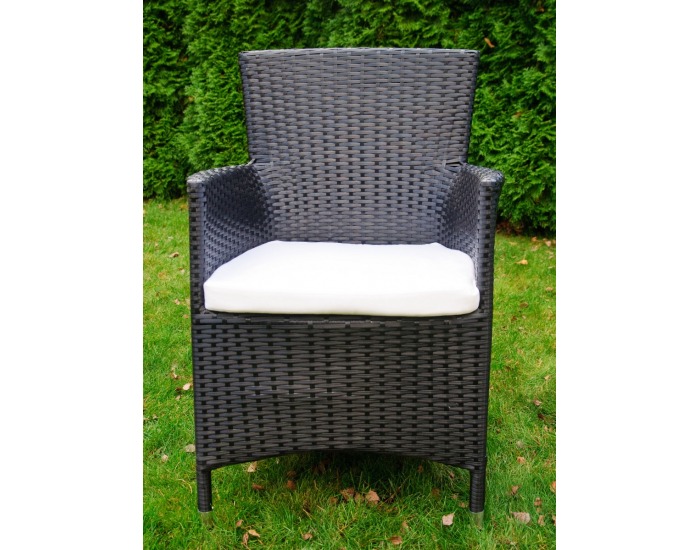 Záhradné kreslo z umelého ratanu Capitale - čierna
