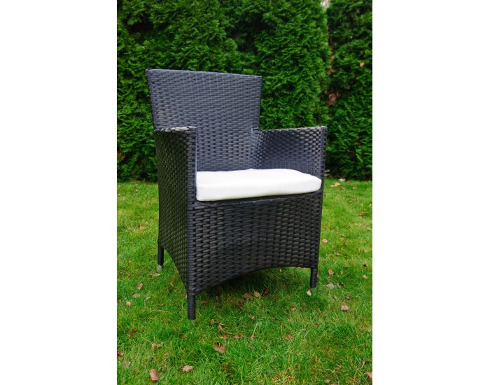 Záhradné kreslo z umelého ratanu Capitale - čierna