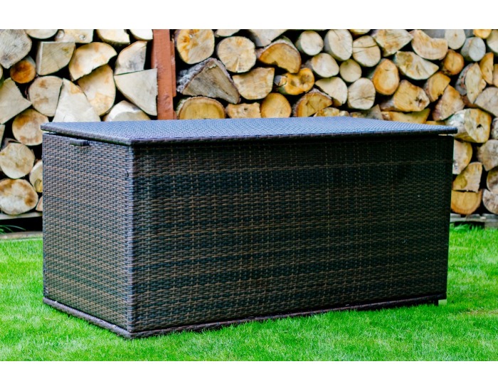 Záhradná truhlica z umelého ratanu Gardebo - hnedá