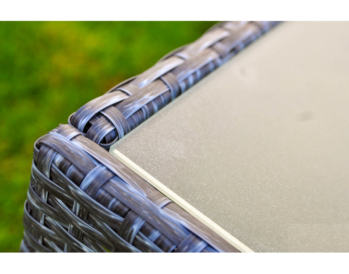 Záhradný nábytok z umelého ratanu Perfetto - sivý melanž / zelená