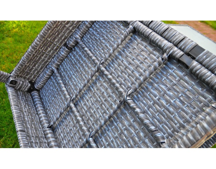 Záhradný nábytok z umelého ratanu Perfetto - sivý melanž / zelená