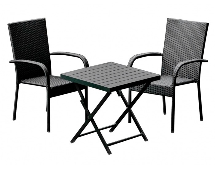 Záhradný set z umelého ratanu Piccolo - čierna