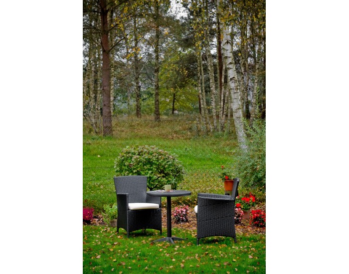 Záhradný set z umelého ratanu Poco - čierna / ecru
