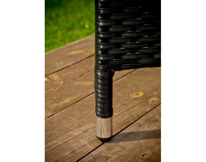 Záhradný set z umelého ratanu Poco - čierna / ecru