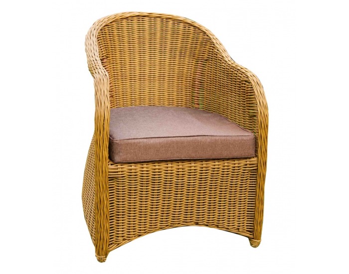 Záhradné kreslo z umelého ratanu Primo - svetlohnedá