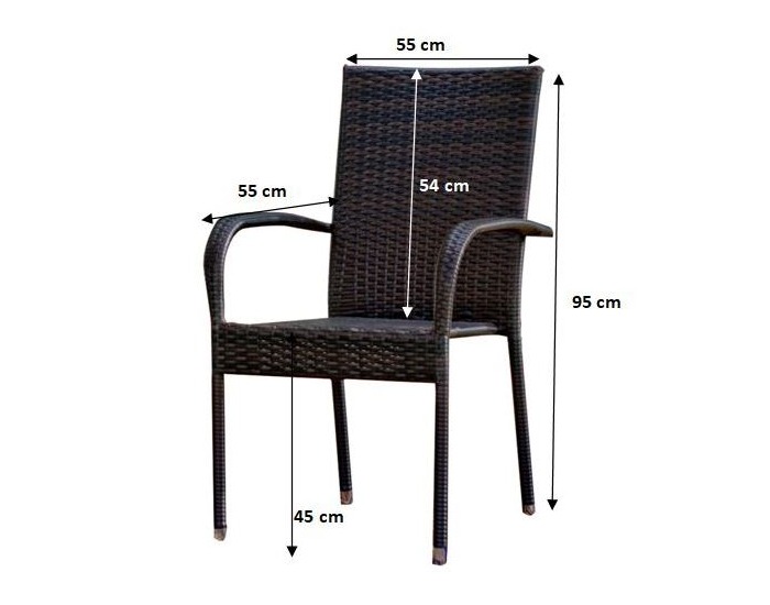 Záhradné kreslo z umelého ratanu Sottile - čierna