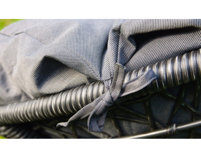 Záhradné kreslo z umelého ratanu so stolíkom Twist - sivý melanž / sivá