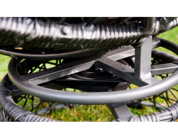 Záhradné kreslo z umelého ratanu so stolíkom Twist - sivý melanž / sivá