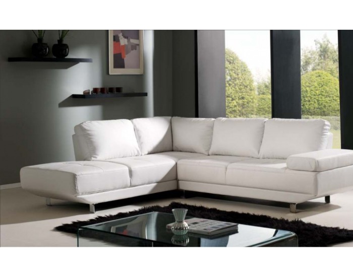 Rohová sedačka s úložným priestorom Boston - armada PU biela