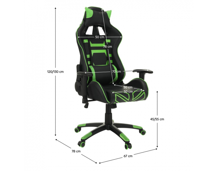 Kancelárske kreslo s podrúčkami Bilgi - čierna / zelená