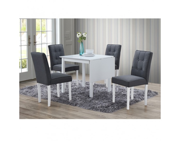 Jedálenský set Bjork 1+4 - biela / sivá