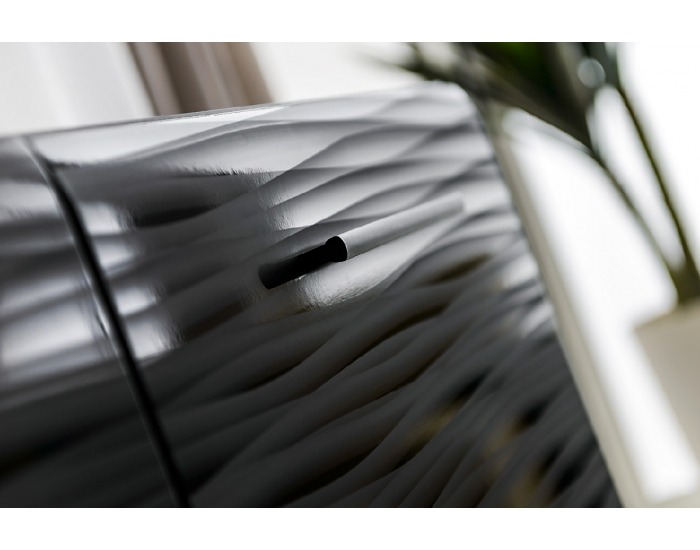 Komoda s osvetlením Blade 4 SB - čierna / sahara lesk