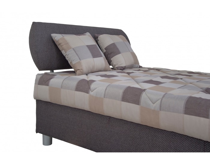 Čalúnená jednolôžková posteľ s roštom a matracom Aster 120 - hnedá / vzor