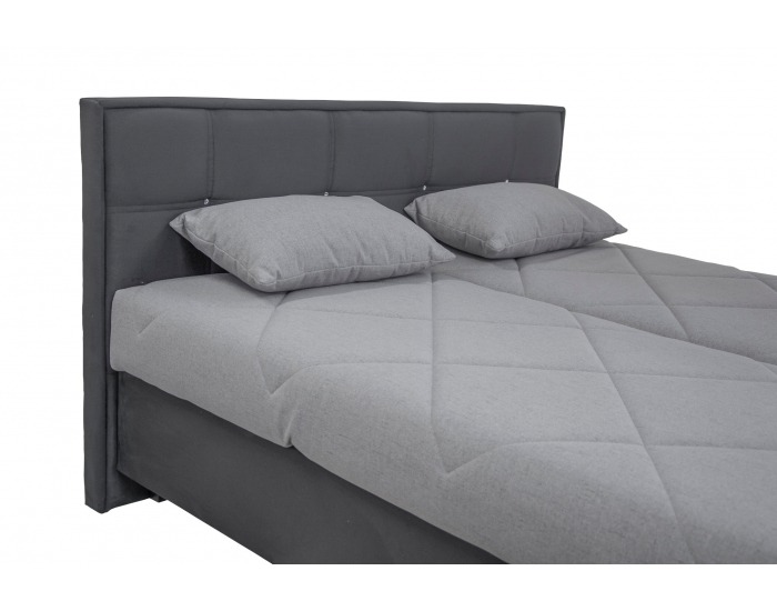 Čalúnená manželská posteľ s roštom a matracom Belfast 180 - tmavosivá / sivá