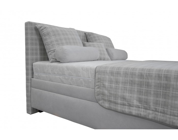 Čalúnená manželská posteľ s roštom a matracom Ella 180 - krémová / vzor