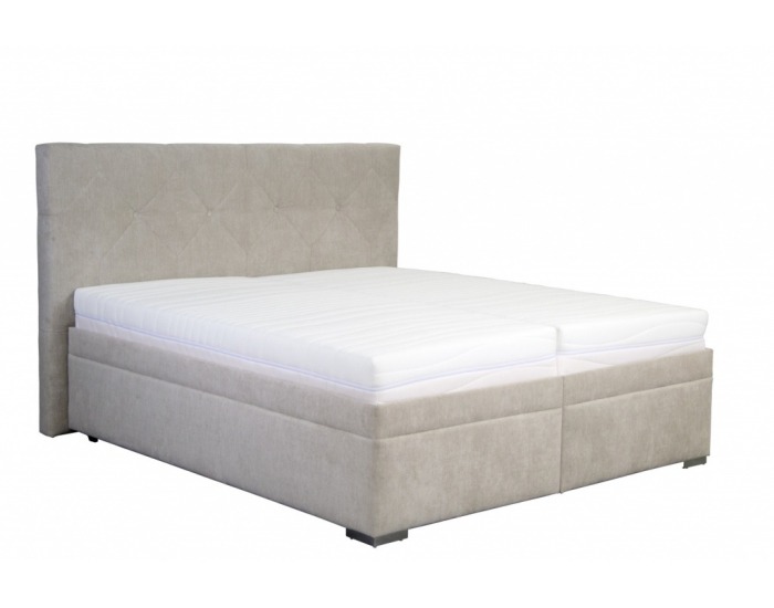 Čalúnená manželská posteľ s roštom a matracom Gela 180 - béžová / vzor