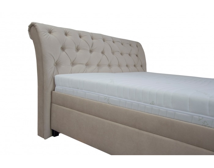Čalúnená manželská posteľ s roštom a matracom Linda 180 - béžová