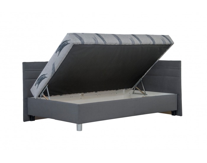 Jednolôžková posteľ (váľanda) s matracom Polly 120 P - sivá / vzor