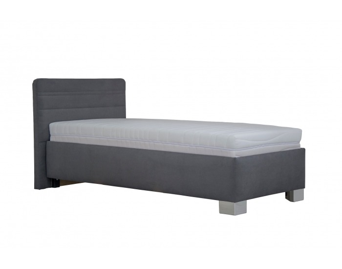 Čalúnená jednolôžková posteľ s roštom Sendy 90 - tmavosivá