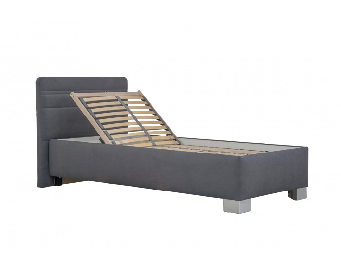 Čalúnená jednolôžková posteľ s roštom Sendy 120 - tmavosivá