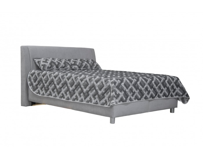 Čalúnená manželská posteľ s roštom a matracom Taranto 160 - sivá / vzor