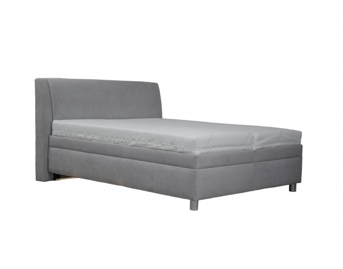 Čalúnená manželská posteľ s roštom a matracom Taranto 160 - sivá / vzor