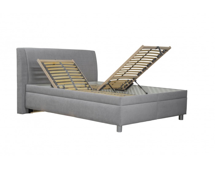 Čalúnená manželská posteľ s roštom a matracom Taranto 160 - sivá / vzor