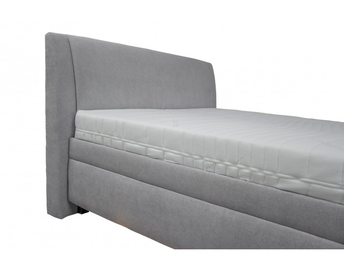 Čalúnená manželská posteľ s roštom a matracom Taranto 160 - sivá / vzor