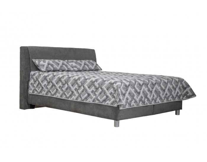 Čalúnená manželská posteľ s roštom a matracom Taranto 160 - tmavosivá / vzor
