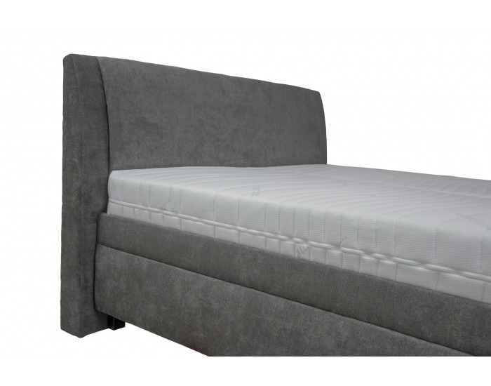 Čalúnená manželská posteľ s roštom a matracom Taranto 160 - tmavosivá / vzor