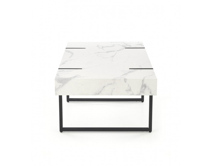 Konferenčný stolík Blanca - biely mramor / čierna