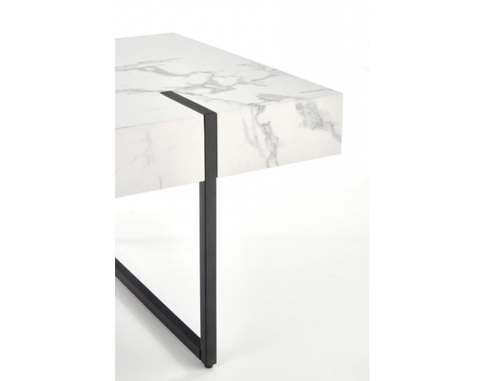 Konferenčný stolík Blanca - biely mramor / čierna